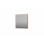 INK SP19 spiegel - 80x4x80cm rechthoek in stalen kader incl dir LED - verwarming - color changing - dimbaar en schakelaar - geborsteld mat goud SW956007