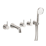 Crosswater MPRO INDUSTRIAL Badkraan - inbouw - 5 gats - met handdoucheset en 3 stopkranen - hoogglans chroom SW451400
