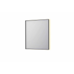 INK SP32 miroir - 70x4x80cm rectangulaire en cadre acier incl LED indirect - chauffage - changement de couleur - dimmable et interrupteur - métal noir brossé SW955911