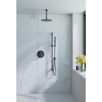 Fortifura Calvi inbouw regendoucheset – Ø25 cm hoofddouche – 20 cm plafondbuis – gladde knoppen – zwart mat SW1189361