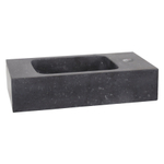 Differnz lave-mains - 40x22x9cm - rectangulaire - pierre naturelle - trou robinet droite - noir SW533192