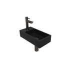 Ink Versus pack lave-mains – 36 x 18 x 9 cm – quartz noir – perçage à gauche – robinet gunmetal SW439737