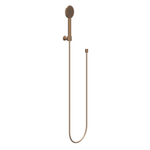 IVY Ensemble de douchette à main - rond - jet satiné - avec support mural réglable - flexible de douche 150cm - modèle barre - 120 cm - cuivre brossé mat PVD SW1031574