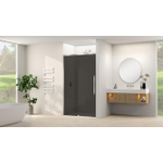 Van Rijn Products ST09 Schuifdeur vast deel - 177.5x200cm - grijs rookglas - soft-close - incl. RVS Geborsteld SW1178013