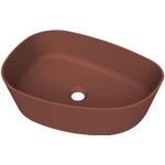 Arcqua Rocker waskom - opbouw - organisch links - 50x37cm - mat terracotta SW1209122