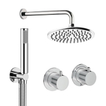 Crosswater Module Regendoucheset inbouw - 2 hendels - 20cm douchekop - handdouche - wandarm - chroom SW1472373