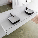 Mondiaz Lagom Meuble salle de bains 190x30.9x45cm Solid Surface Urban 2 tiroirs avec lavabo BINX vasque à poser double 2 trous de robinet SW409350