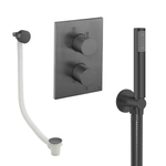 Crosswater MPRO Handdoucheset - 2 hendels - badafvoer - handdouche - slate gunmetal (antraciet) SW1472552