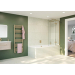 Crosswater Optix 10 Badwand - 90x150cm - 2-delig - rechts - 180graden - geborsteld messing (goud) SW876238