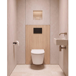 QeramiQ Dely Pack WC - 36,3x51,7cm - à fond creux - sans bride - réservoir encastré Geberit UP320 - abattant WC softclose 35 mm - plaque de commande métal noir mat - boutons rectangulaires - blanc brillant SW1222084