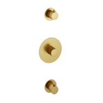 Hotbath Cobber Afbouwdeel inbouwthermostaat - met 2 stopkranen geborsteld messing - PVD - (goud) SW229866