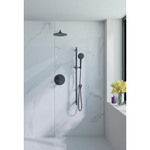 Fortifura Calvi Ensemble de douche à encastrer - rond - thermostatique - bras mural - glissière - douche principale de 25 cm - douchette ronde - flexible de douche en métal - noir mat SW1244949