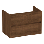 BRAUER Adore Wavy wastafelonderkast 80 2 softclose lades - greeploos - 1 sifon uitsparing - Forest Cacao SW1198628