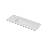 INK Aspekt lavabo - 120x45x1,5cm - 1 bassin - 1 trou de robinet - porcelaine blanc mat SW693204