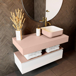 Mondiaz TOP 51 Vrijhangend Topblad - 100x51x12cm - geschikt voor waskom - Solid surface - Rosee SW1021418