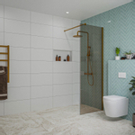 Fortifura Galeria Douche à l'italienne - 70x200cm - verre fumé - Cuivre brossé SW876936