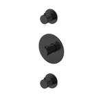 Hotbath Buddy Afbouwdeel - inbouw thermostaat - met 2 stopkranen MBP - PVD - geborsteld zwart SW1246699