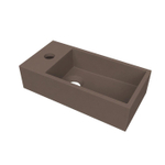 Arcqua Flair fontein - 36x18x9cm - cast marble - 1 kraangat - links - mat mokka SW1584217