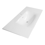 BRAUER Furiosa Plan vasque 100cm finestone 1 vasque 1 trou de robinet Blanc brillant SW208928