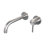 BRAUER Brushed Edition Wastafelmengkraan inbouw - gebogen uitloop links - hendel lang smal - inclusief inbouwdeel - model A 1 - PVD - geborsteld RVS SW374376
