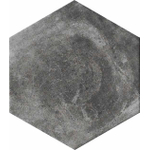 Cir Miami Vloer- en wandtegel hexagon 24x28cm 10mm R10 porcellanato Pitch Black SW295211