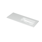 INK Aspekt lavabo - 120x45x1.5cm - 1 bassin à droite - 0 trous de robinet - porcelaine blanc brillant SW439518