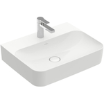 Villeroy & Boch Finion lavabo - dessous meulé 1 trou de robinet 60x47cm - ceramic+ avec trop-plein dissimulé blanc SW106476