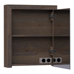 BRAUER Massief eiken spiegelkast 60x70x15cm met 1 rechtsdraaiende spiegeldeur Hout Black oak SW223482