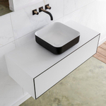 Mondiaz Lagom Meuble salle de bains 100x30.9x45cm Solid Surface Urban 1 tiroir avec lavabo BINX vasque à poser Centre sans trous de robinet SW409233