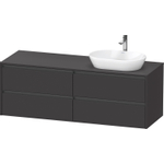 Duravit ketho 2 meuble sous lavabo avec plaque console avec 4 tiroirs pour lavabo droit 160x55x56.8cm avec poignées anthracite graphite super mat SW772404