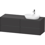 Duravit Ketho.2 Wastafelonderbouwkast - inclusief consoleplaat - met 4 laden - voor waskom rechts - 160x55x56.8cm - met handgrepen antraciet - grafiet supermat SW772404