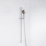 Fortifura Calvi glijstangset - met ronde handdouche - metalen doucheslang - PVD - geborsteld RVS SW1159292