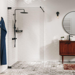 Sealskin Pure Paroi de douche à l'italienne - 120x200cm - verre clair - 8mm - traitement anticalcaire - noir mat SW1079891