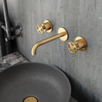 Hotbath Cobber @work Set de finition avec partie encastrable pour robinet de lavabo avec bec 18cm Laiton brossé PVD SW547786