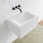 Mondiaz Lagom Meuble avec 1 tiroir 60x30x45cm vasque Cloud central sans trous de robinet Solid Surface Talc SW408966