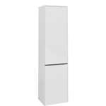 Villeroy & Boch Subway 3.0 Badkamerkast - opbouw - 45x35x170cm - 1 rechtsdraaiende - softclose deur volcano Black greep - spaanplaat - Brilliant White (wit) SW706801