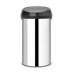 Brabantia Touch Bin Afvalemmer - 60 liter - brilliant steel/matt black SW1117341