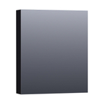 BRAUER Impress Deluxe armoire de toilette - 60x70x15cm - éclairage interne et externe - 1 porte miroir double face pivotante à droite noir mat SW371748