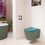 Mondiaz LAVIE WC suspendu – sans bride – 36 x 53 cm – avec abattant softclose – Army (vert), abattant Smag (vert) SW1208710
