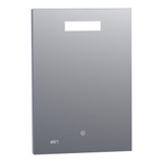 BRAUER Quartz spiegel – 50x70 cm – directe LED boven – met klok – Aluminium SW278170