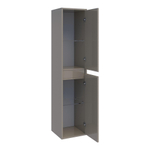 Saniclass New Future Badkamerkast - 160x35x35cm - 2 greep - loze links/rechtsdraaiende deuren - MDF - hoogglans taupe SW24940