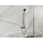 Fortifura Calvi Badkraan - met glijstangset - ronde handdouche - metalen doucheslang - geborsteld gunmetal PVD SW997399