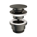 Hotbath Mate Clickplug - met schroef rond - verouderd ijzer (zwart) SW74456