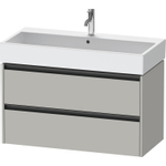 Duravit Ketho 2 meuble sous-lavabo avec 2 tiroirs 98.4x46x54.9cm avec poignées gris béton anthracite mat SW771982