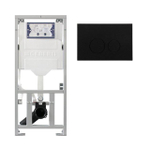 Geberit Inbouwreservoir UP320 met QeramiQ metal bedieningsplaat - dualflush - ronde knoppen - metaal zwart mat SW976085