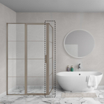 Aqua Vista Triple Paroi latérale - 90x200 cm - incl. barre murale - verre transparent - Gunmetal (anthracite) SW969965