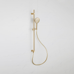 Fortifura Calvi Ensemble de douche - coude mural intégré - flexible de douche métal - douchette ronde - Laiton brossé PVD (Or) SW1210187