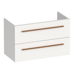 BRAUER Trust meuble sous-lavabo peu profond 80 sans poignées rapportées 2 tiroirs à fermeture en douceur et 1 découpe pour siphon - blanc mat SW1204122
