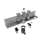 Easy Drain Multi Wall élément encastré inox sans grille garde d'eau 30/35/50mm 80cm profondeur d'encastrement 110mm avec sortie latérale 2302781