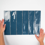 Cifre Ceramica Colonial carreau mural - 7.5x30cm - Rectangulaire - 8.6mm - Marine brillant SW359825